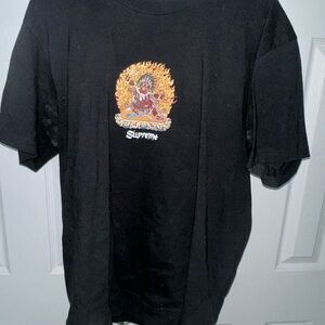 Supreme Black Tee with Fiery Graphic